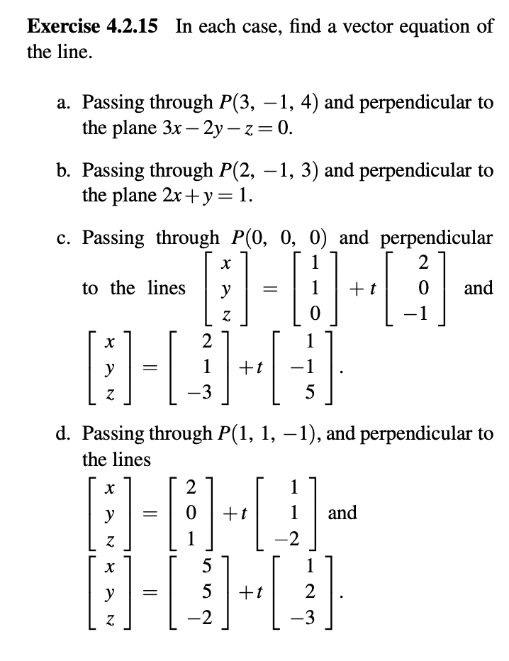 a pair of perpendicular lines passing through p 1 4