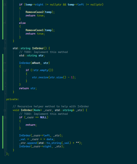 Solved else \{ _node->parent → right = NULL \} delete_node; | Chegg.com