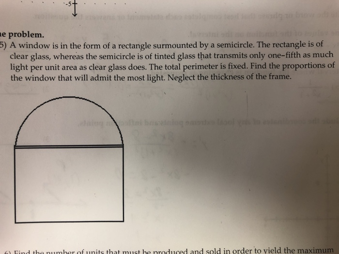 Solved -5 e problem. 5) A window is in the form of a | Chegg.com