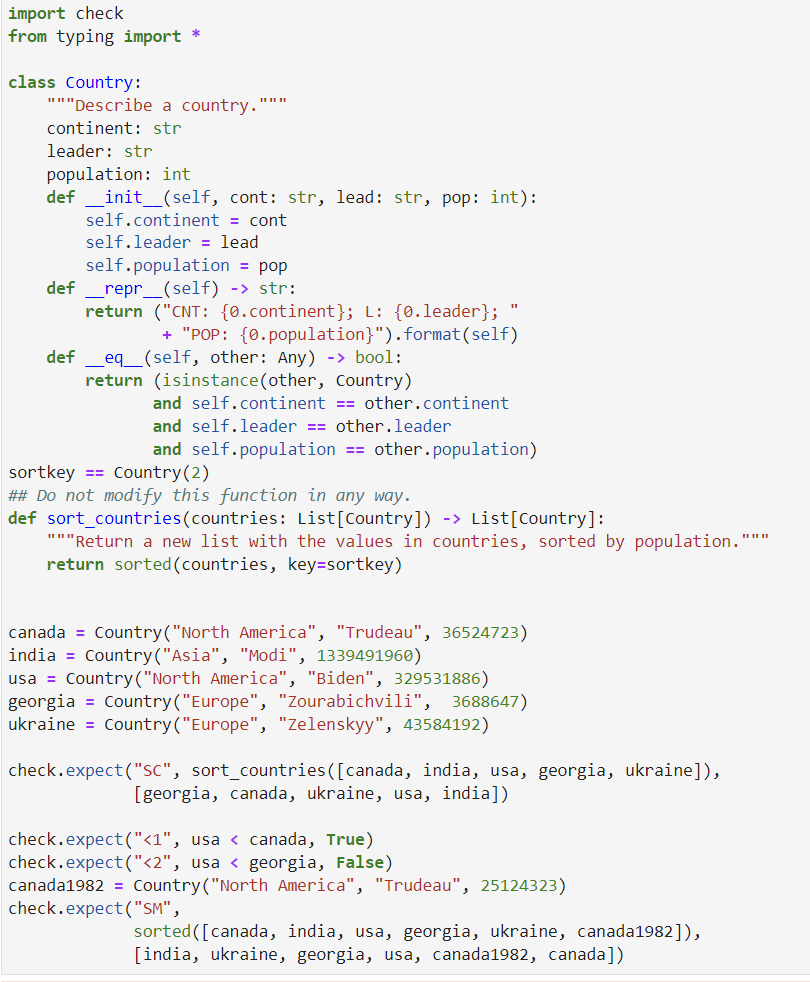 Solved la. Sorting without modifying the class: You are | Chegg.com