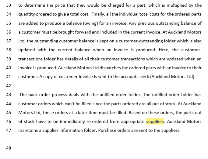33 34 35 36 37 to determine the price that they would be charged for a part, which is multiplied by the quantity ordered to g