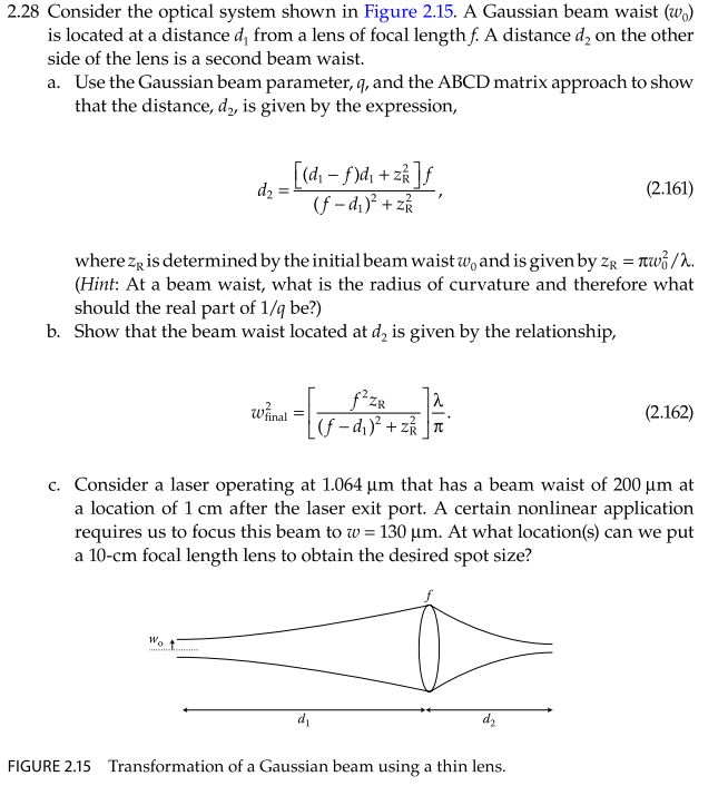 2.28 Consider the optical system shown in Figure | Chegg.com