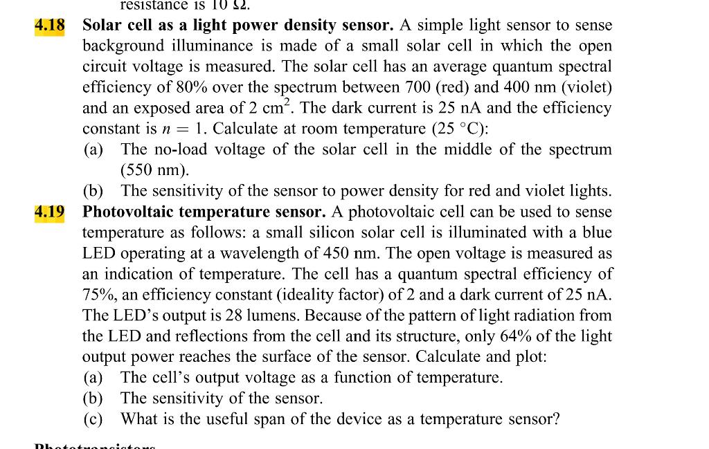 Solar cell as a light power density sensor. A simple