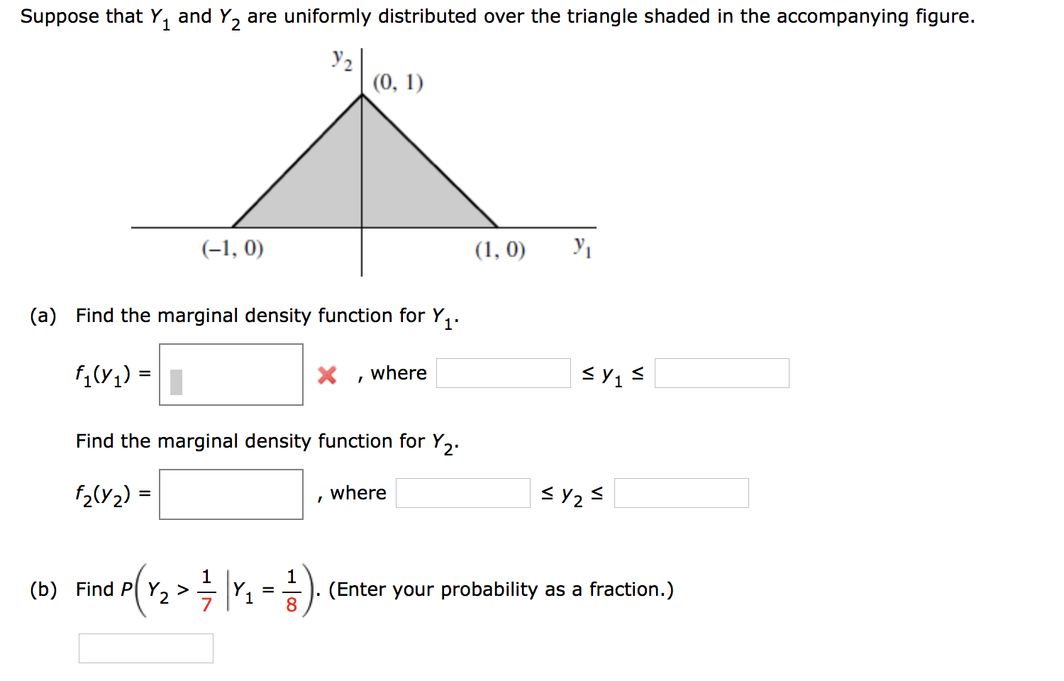 Solved Suppose that Y1 and Y2 are uniformly distributed over | Chegg.com