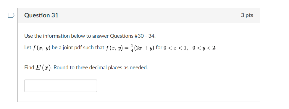 Solved Question 30 3 pts Use the information below to answer | Chegg.com