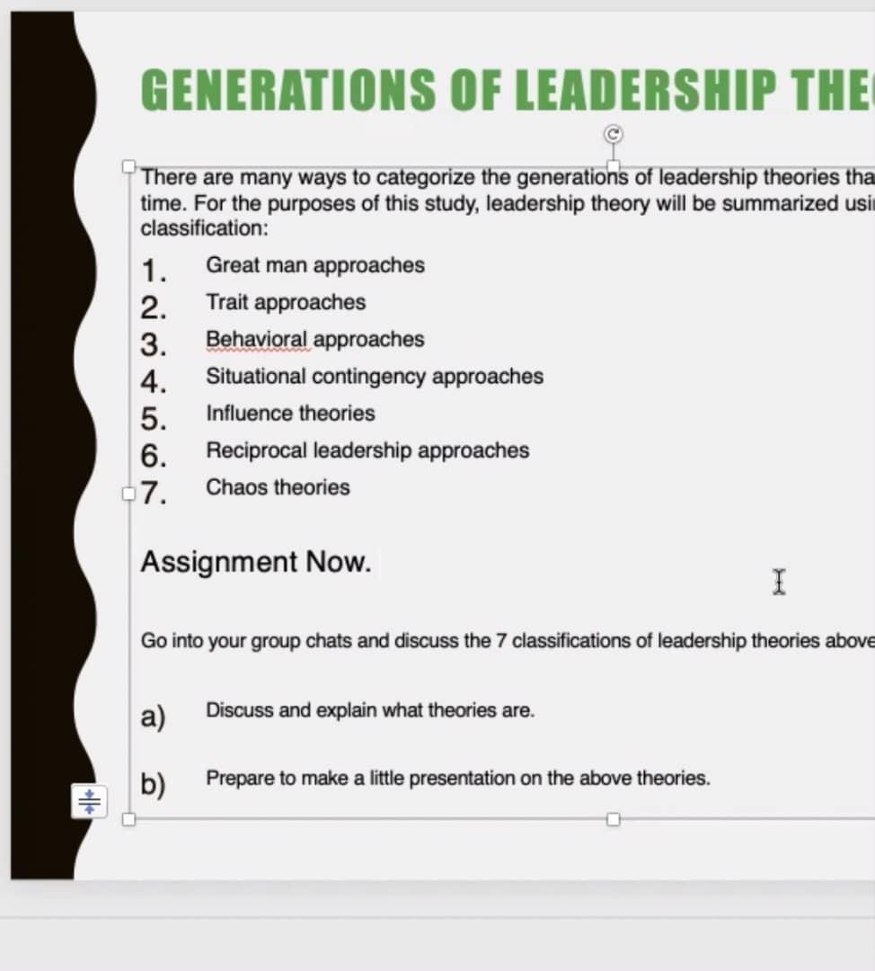 Solved GENERATIONS OF LEADERSHIP THE There Are Many Ways To | Chegg.com