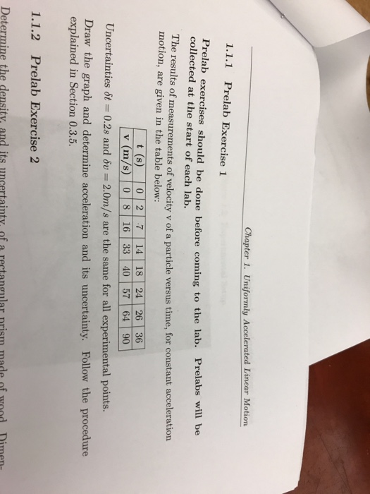 Solved Chapter 1. Uniformly Accelerated Linear Motion 1.1.1