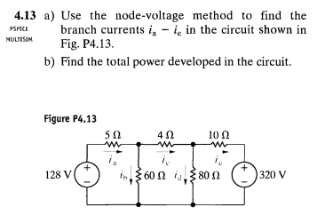 Solved 4.8 Use the node-voltage method to find y, and vy in | Chegg.com