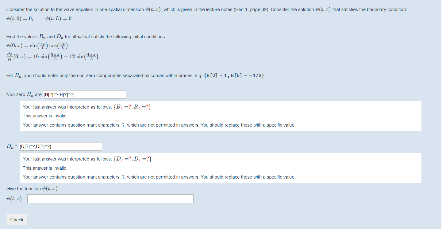 Solved Consider the solution to the wave equation in one | Chegg.com
