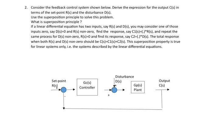 Solved Consider the feedback control system shown below. | Chegg.com