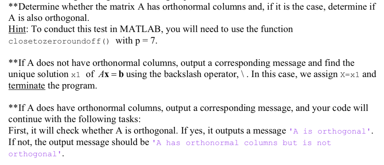 MATLAB explanation for how to check a matrix for