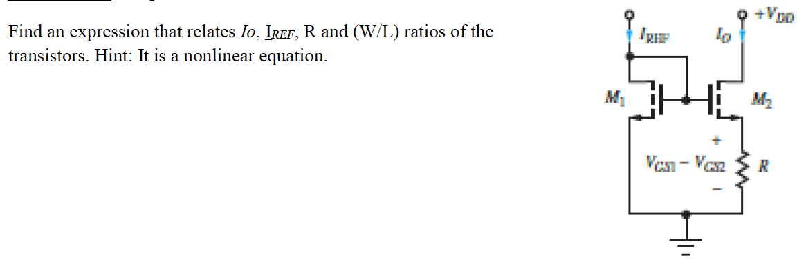 Solved +Voo Find an expression that relates Io, IREF, R and | Chegg.com