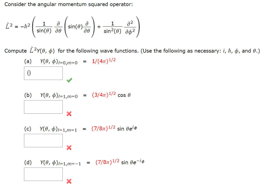 Solved Consider The Angular Momentum Squared Operator 1 Chegg Com