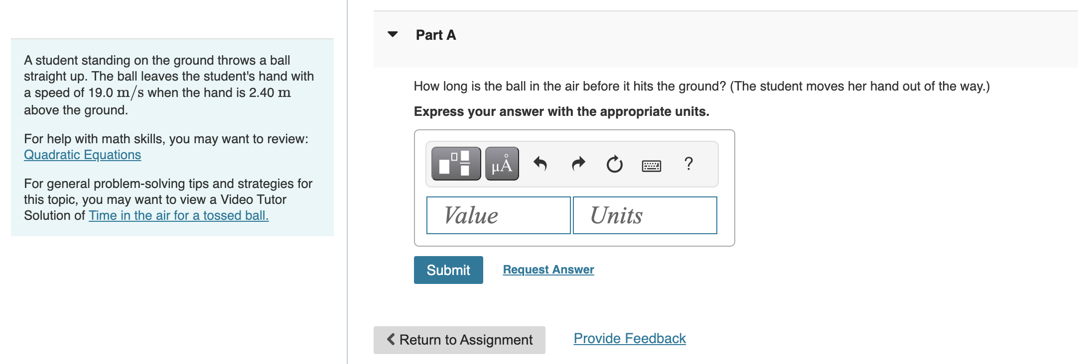 Solved A student standing on the ground throws a ball