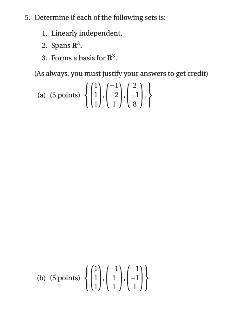 Solved 5. Determine if each of the following sets is: 1. | Chegg.com