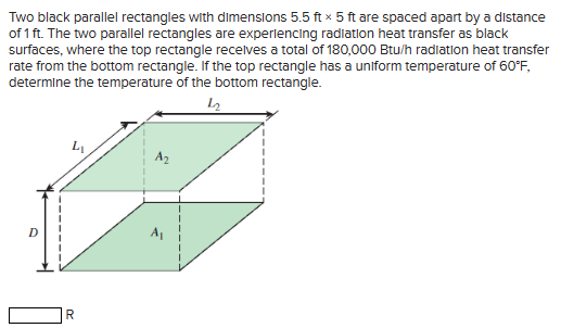 Solved Two black parallel rectangles with dimensions | Chegg.com