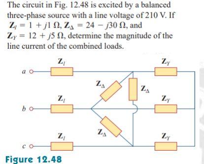 Solved The circuit in Fig. 12.48 is excited by a balanced | Chegg.com