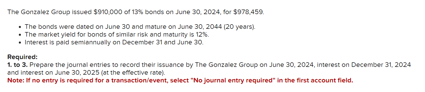 Solved The Gonzalez Group Issued $910,000 Of 13% Bonds On 