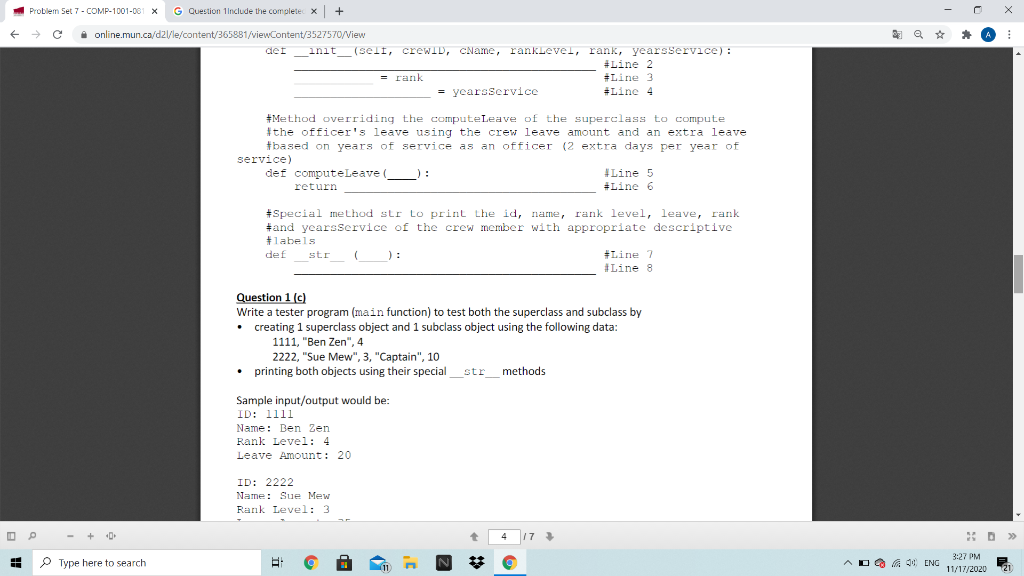 Solved Problem Set 7-COMP-1001-06 X G Question 1Include the | Chegg.com