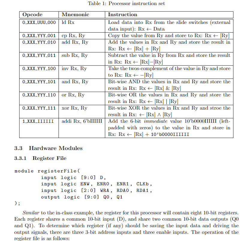 3.1 Processor Overview You will build the processor | Chegg.com