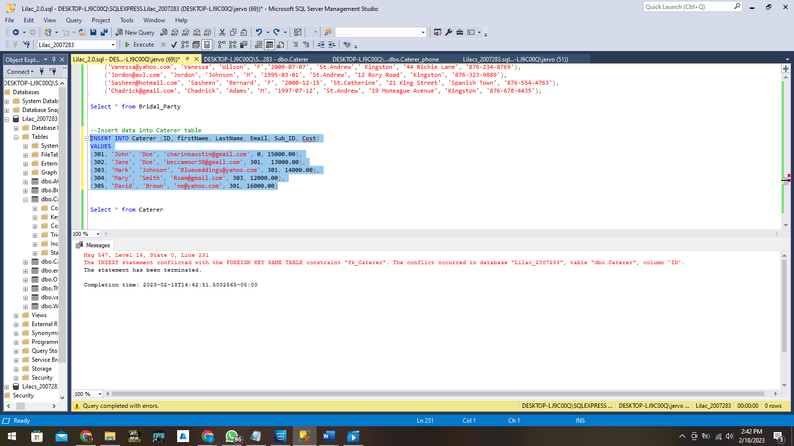Solved I am trying to insert statements into the following | Chegg.com
