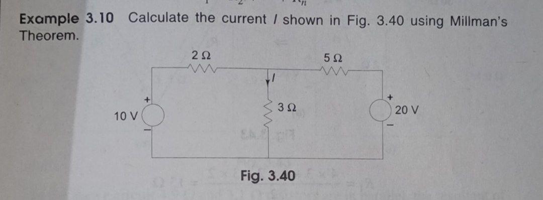 Solved Example 3.10 Calculate the current / shown in Fig. | Chegg.com