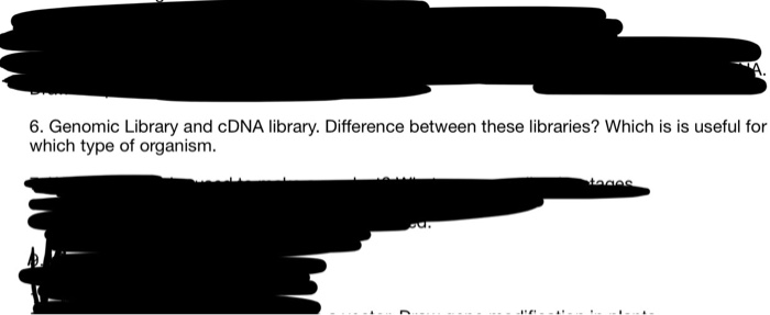 Solved Genomic Library and cDNA library. Difference between | Chegg.com