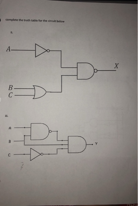 Solved complete the truth table for the circuit below | Chegg.com