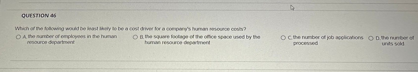 Solved Which of the following would be least likely to be a | Chegg.com