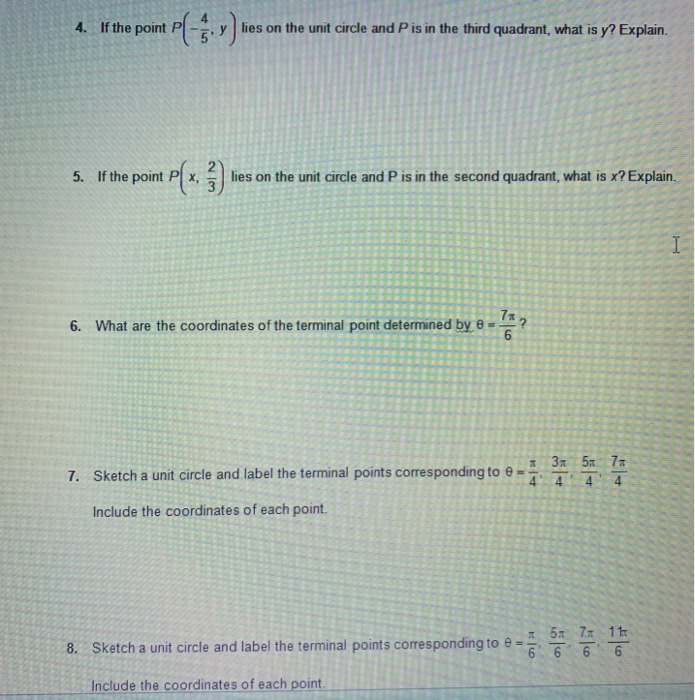 Solved 4. If the point P-y lies on the unit circle and P is | Chegg.com