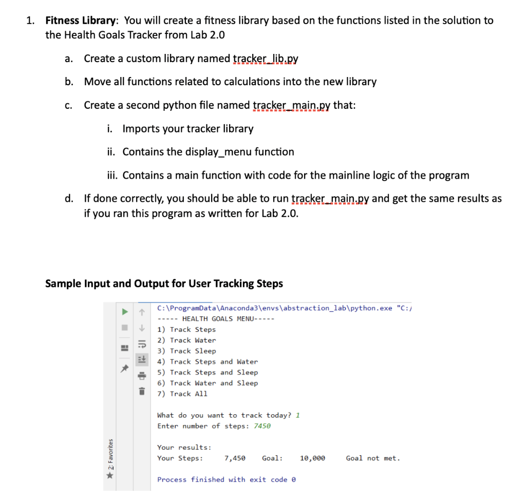 1. Fitness Library: You will create a fitness library | Chegg.com