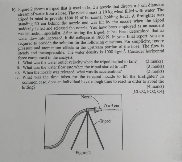 Solved b) Figure 2 shows a tripod that is used to hold a | Chegg.com