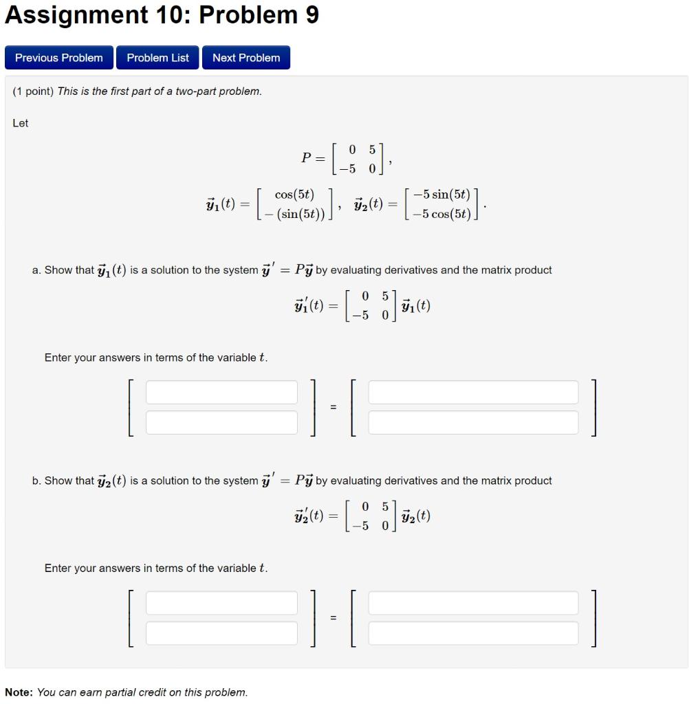 Solved Assignment 10: Problem 9 Previous Problem Problem | Chegg.com