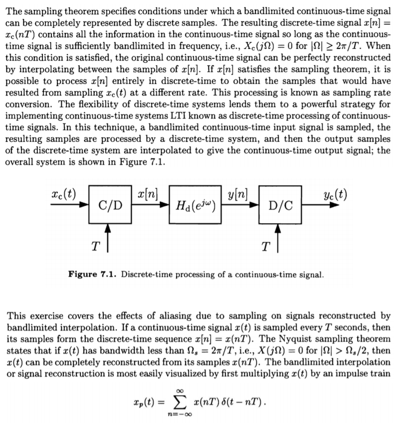 The sampling theorem specifies conditions under which | Chegg.com