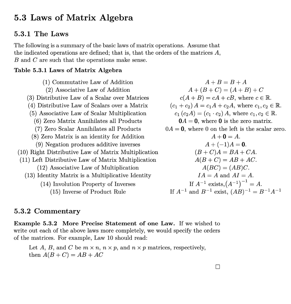 Solved 5.3.1 The Laws The Following Is A Summary Of The | Chegg.com