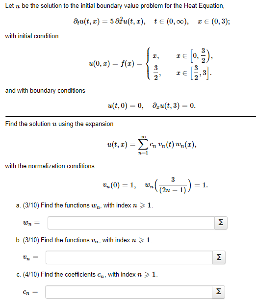 Solved Let u be the solution to the initial boundary value | Chegg.com