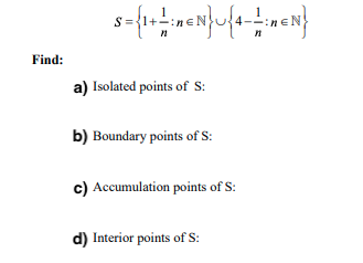 Isolated Points Example Solved Find: a) Isolated points of S: b) Boundary points of | Chegg.com