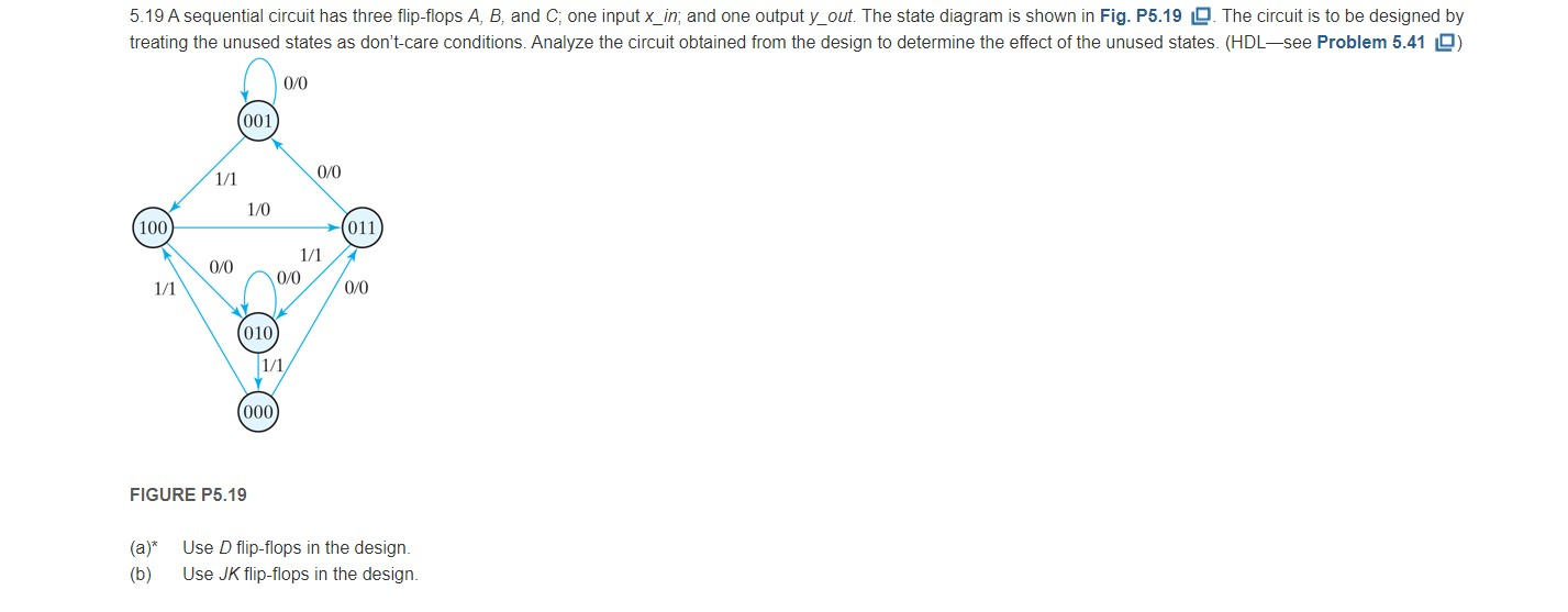 Solved 5.19 A Sequential Circuit Has Three Flip-flops A, B, | Chegg.com