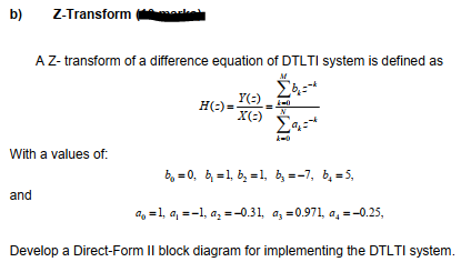 Solved B Z Transform A Z Transform Of A Difference Equat Chegg Com