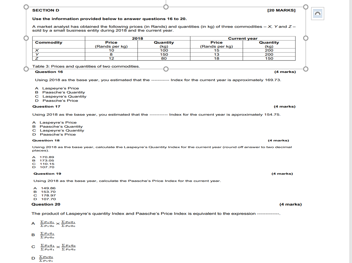 Solved Use the information provided below to answer | Chegg.com