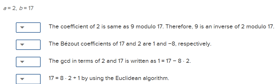 solved-arrange-the-steps-to-find-an-inverse-of-a-modulo-m-chegg