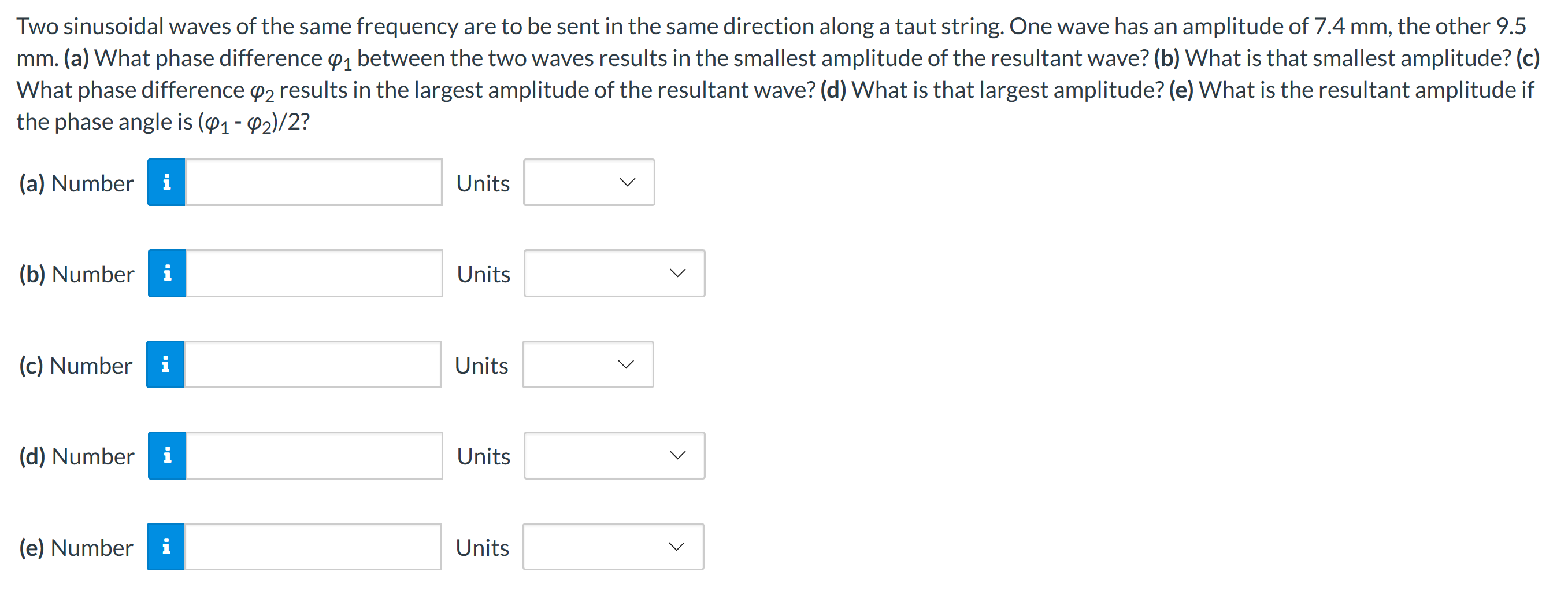 Solved Two sinusoidal waves of the same frequency are to be | Chegg.com