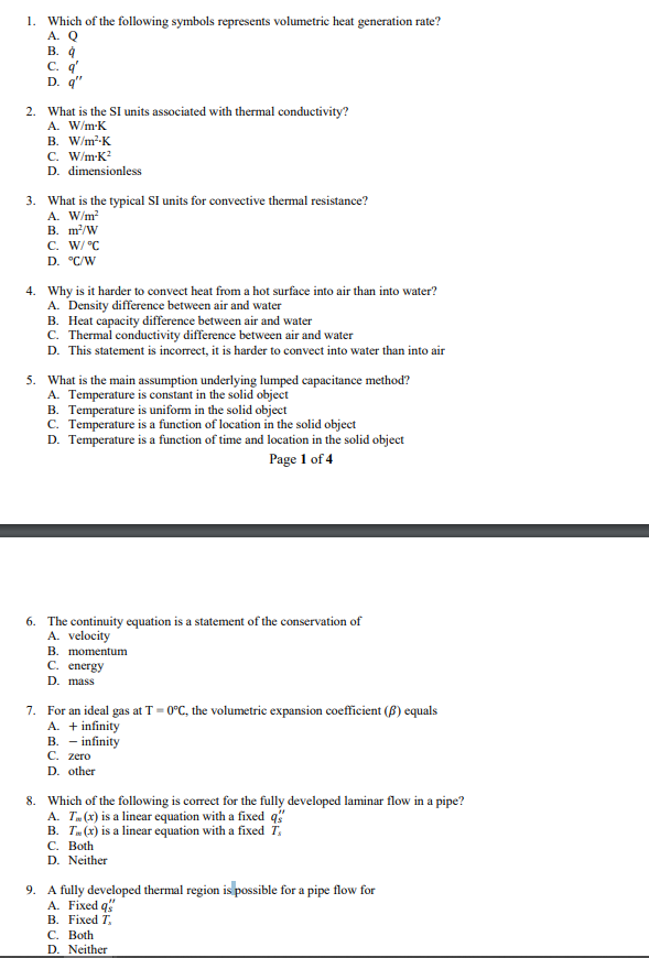 Solved 1 Which Of The Following Symbols Represents Volum Chegg Com