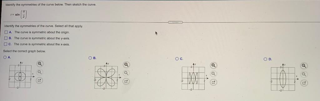 Solved Identify the symmetries of the curve below. Then | Chegg.com