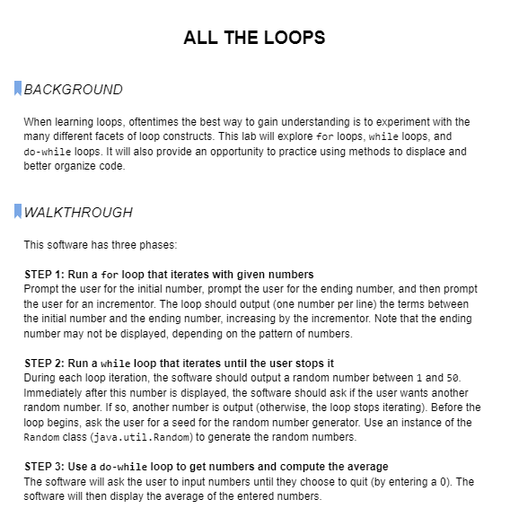 Solved ALL THE LOOPS BACKGROUND When learning loops, | Chegg.com