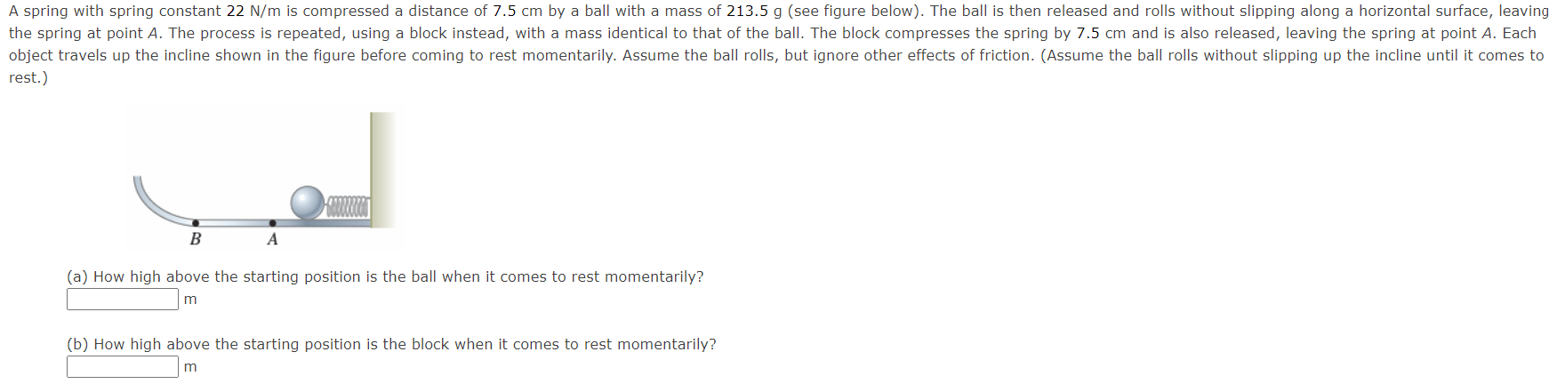 Solved rest.) (a) How high above the starting position is | Chegg.com
