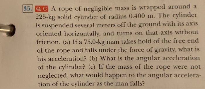 Solved 85, ad A rope of negligible m A rope of negligible | Chegg.com