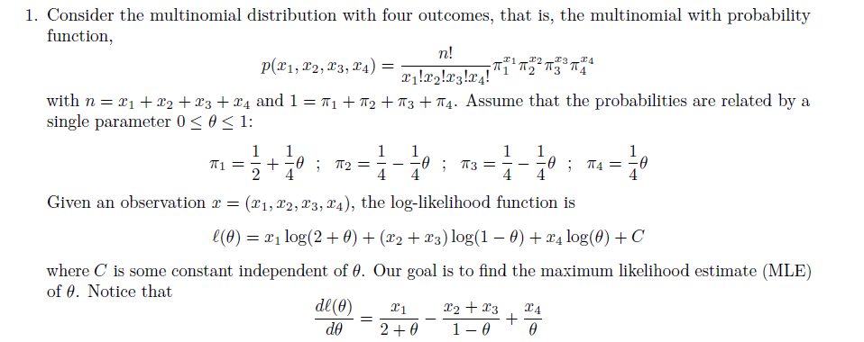 Solved: 1. Consider The Multinomial Distribution With Four... | Chegg.com