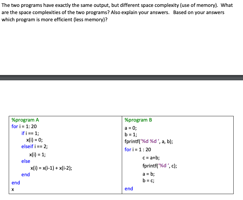 Solved The two programs have exactly the same output, but | Chegg.com