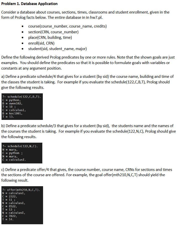 Solved Problem 1. Database Application Consider A Database | Chegg.com